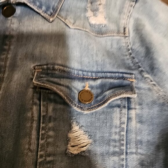 Wit & Wisdom Western Denim Trucker Jacket NWOT Blue Med - Picture 3 of 10
